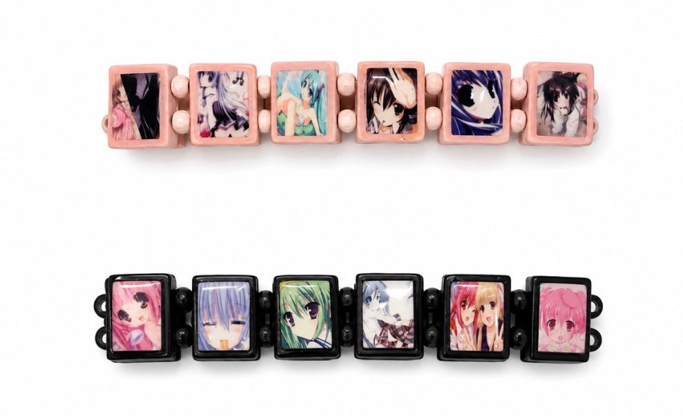 Pink and black bracelet